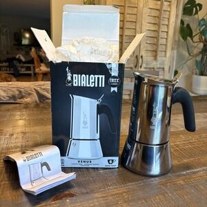 Bialetti Venus Coffee Espresso Maker 6 Cups Induction Stainless 00007255